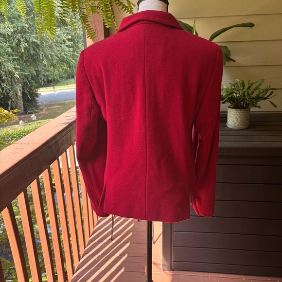 Vintage Harve Benard Red Wool Cashmere Blend Blazer, 80s Single Breasted Jacket - Picture 3 of 11
